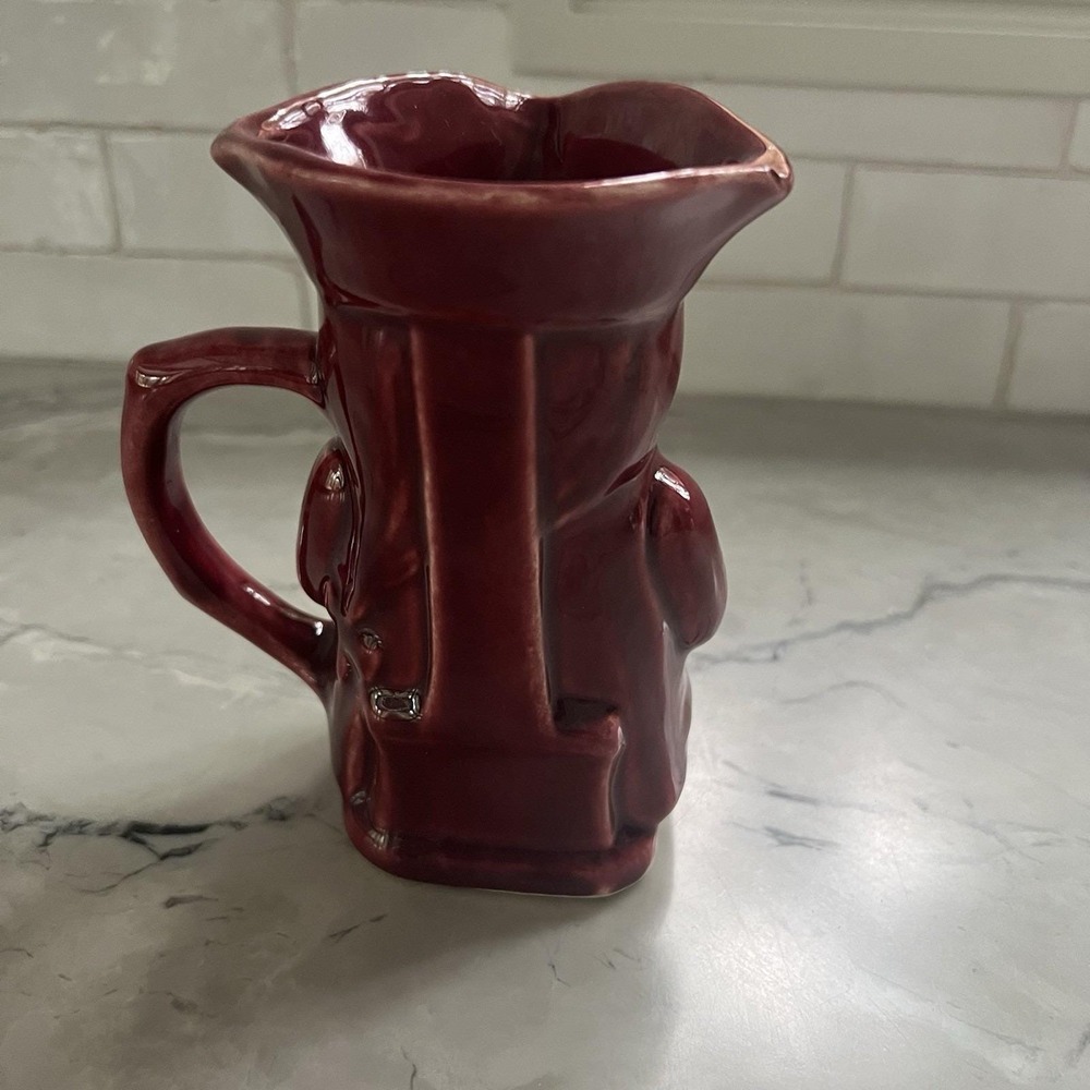 Vintage Shawnee Pottery Toby Mug Maroon 5.25" Colonial Man - Picture 3 of 4